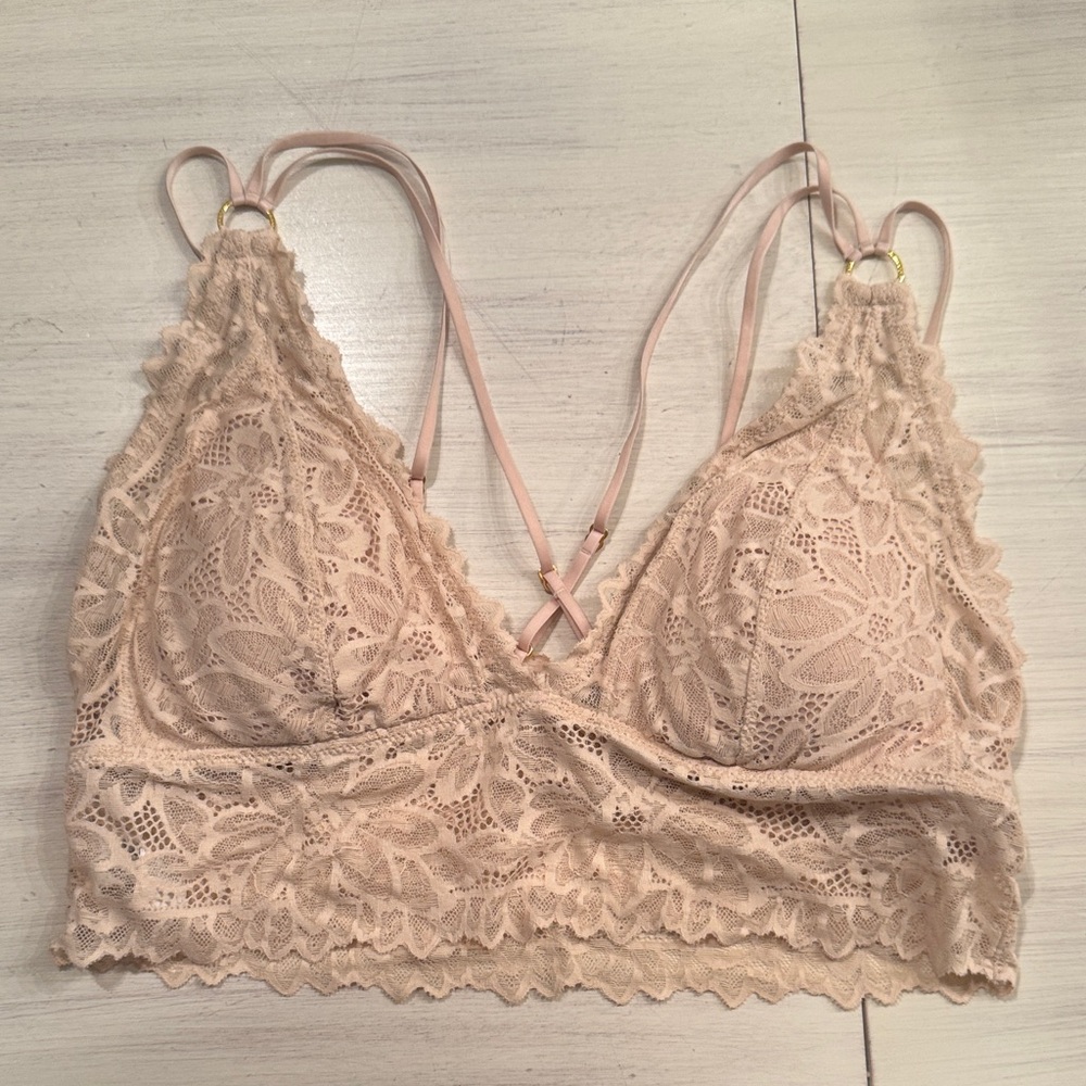 Aerie Lace Bralette in Soft Beige Size Large